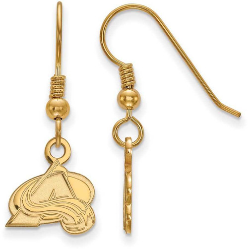 Image of Gold Plated 925 Silver NHL Colorado Avalanche X-Small Dangle Earrings by LogoArt