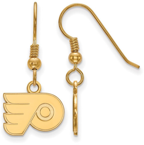 Gold Plated 925 Silver NHL Philadelphia Flyers X-Small Dangle Earrings LogoArt