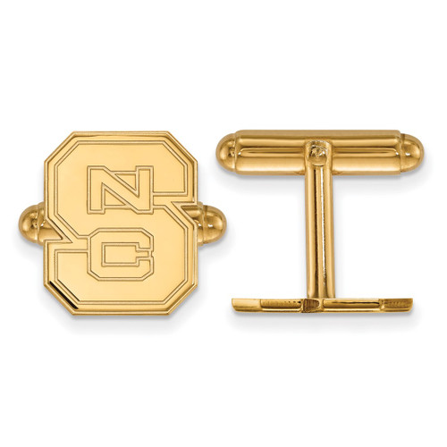 Gold Plated 925 Silver North Carolina State University Cuff Links LogoArt GP012