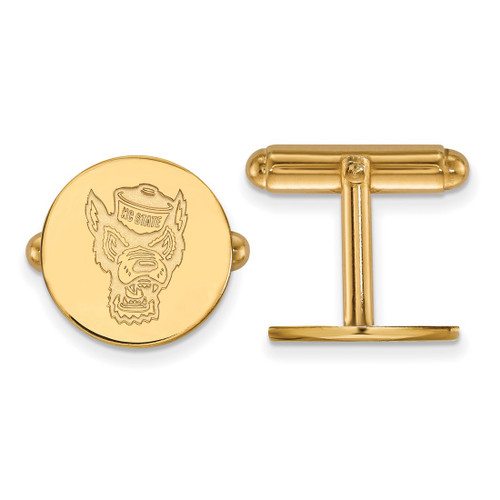 Gold Plated 925 Silver North Carolina State University Cuff Links LogoArt GP053