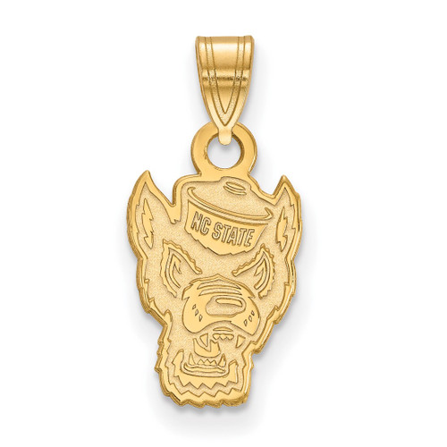 Gold Plated 925 Silver North Carolina State University Sm Pendant LogoArt GP044