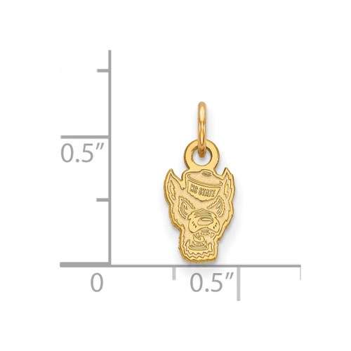 Gold Plated 925 Silver North Carolina State University XS Pendant LogoArt GP043
