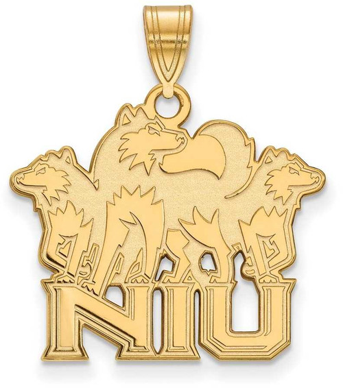 Image of Gold Plated 925 Silver Northern Illinois University Lg LogoArt Pendant GP020NIU