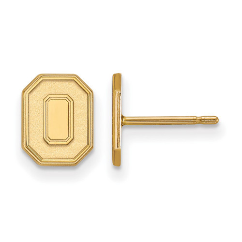 Gold Plated 925 Silver Ohio State University XSmall Earrings LogoArt GP051OSU