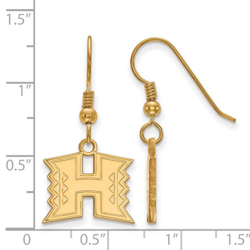 Image of Gold Plated 925 Silver The University of Hawaii Sm Dangle Earrings by LogoArt