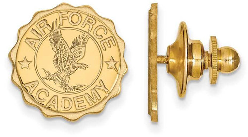 Image of Gold Plated 925 Silver United States Air Force Academy Crest Lapel Pin LogoArt