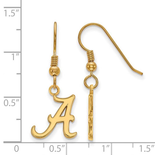 Image of Gold Plated 925 Silver University of Alabama Sm Dangle LogoArt Earrings GP007UAL