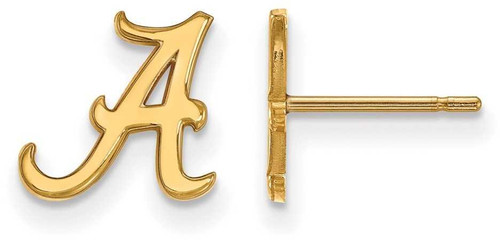 Image of Gold Plated 925 Silver University of Alabama XSmall Earrings LogoArt GP008UAL