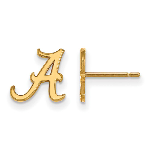 Gold Plated 925 Silver University of Alabama XSmall Earrings LogoArt GP008UAL