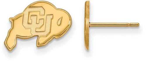 Image of Gold Plated 925 Silver University of Colorado XSmall Earrings LogoArt GP007UCO