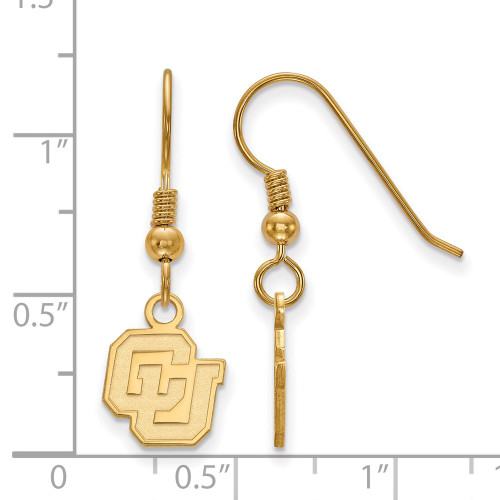 Gold Plated 925 Silver University of Colorado XSmall Earrings LogoArt GP028UCO