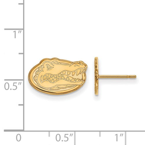 Gold Plated 925 Silver University of Florida XSmall Earrings LogoArt GP008UFL