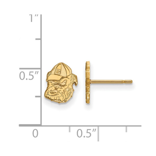 Gold Plated 925 Silver University of Georgia XSmall Earrings LogoArt GP049UGA