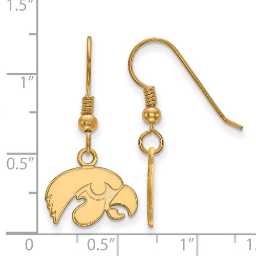 Image of Gold Plated 925 Silver University of Iowa XSmall Earrings LogoArt GP006UIA