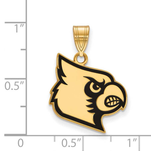 Image of Gold Plated 925 Silver University of Louisville Large Pendant by LogoArt GP058UL
