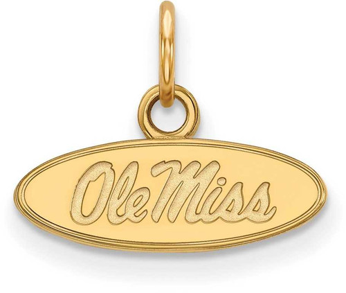 Image of Gold Plated 925 Silver University of Mississippi XSmall Pendant LogoArt GP001UMS
