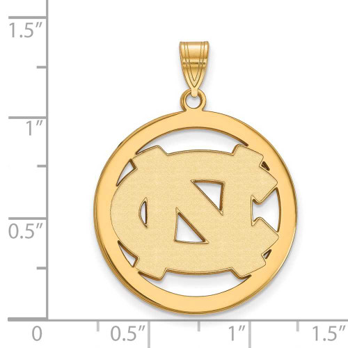 Image of Gold Plated 925 Silver University of North Carolina L Pendant Circle by LogoArt
