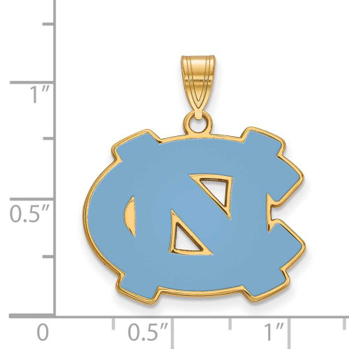 Image of Gold Plated 925 Silver University of North Carolina Large Enamel Pendant LogoArt