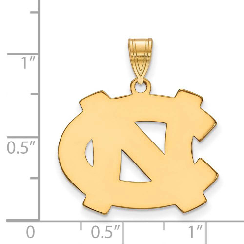 Image of Gold Plated 925 Silver University of North Carolina Lg LogoArt Pendant GP004UNC