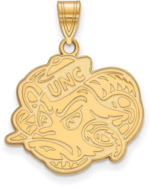 Image of Gold Plated 925 Silver University of North Carolina Lg LogoArt Pendant GP054UNC