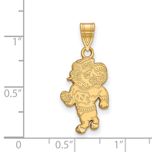 Gold Plated 925 Silver University of North Carolina Lg LogoArt Pendant GP056UNC