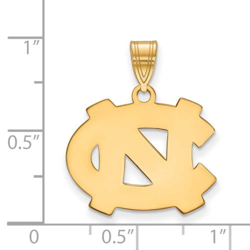 Image of Gold Plated 925 Silver University of North Carolina Med LogoArt Pendant GP003UNC