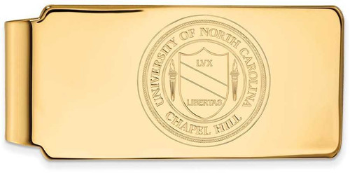 Image of Gold Plated 925 Silver University of North Carolina Money Clip Crest by LogoArt