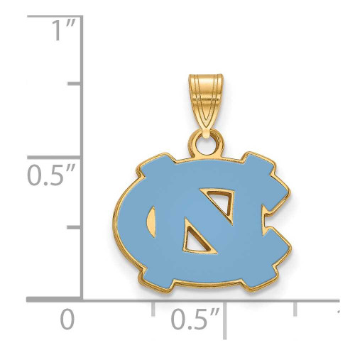 Image of Gold Plated 925 Silver University of North Carolina Sm Enamel Pendant by LogoArt