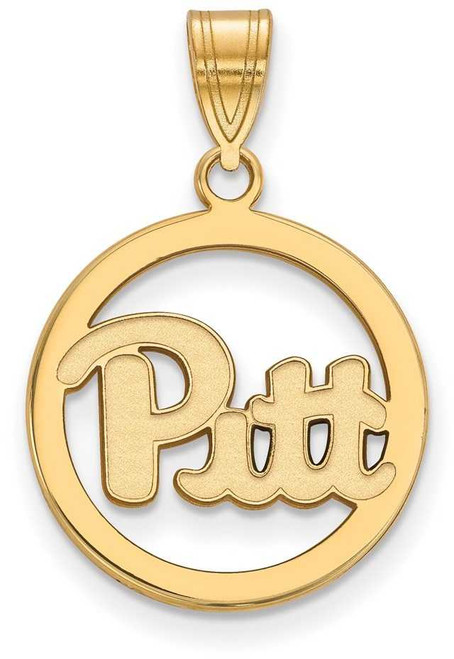Image of Gold Plated 925 Silver University of Pittsburgh Sm Pendant Circle by LogoArt