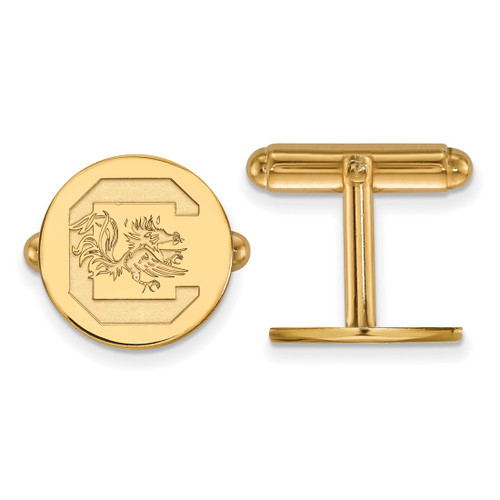 Gold Plated 925 Silver University of South Carolina Cuff Links LogoArt GP012USO