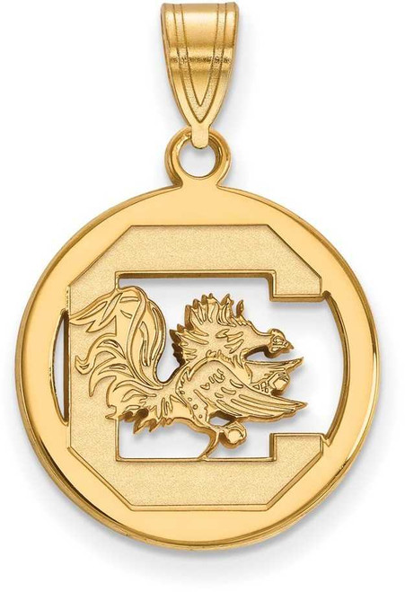 Image of Gold Plated 925 Silver University of South Carolina Sm Pendant Cir by LogoArt