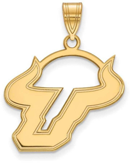 Image of Gold Plated 925 Silver University of South Florida Lg Pendant LogoArt GP004USFL