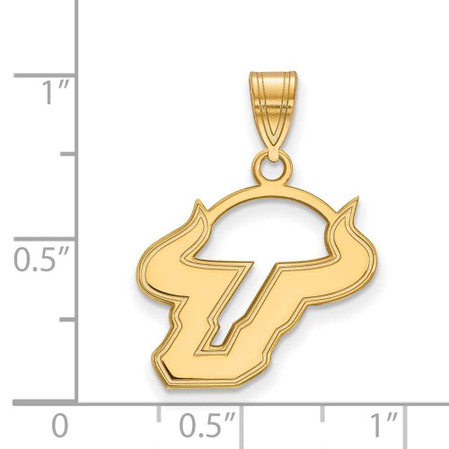 Image of Gold Plated 925 Silver University of South Florida Med LogoArt Pendant GP003USFL