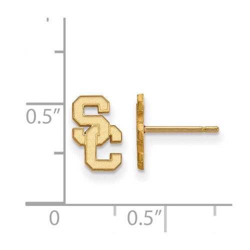 Image of Gold Plated 925 Silver University of Southern California Earrings LogoArt GP008
