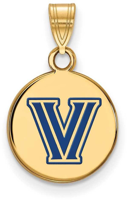 Image of Gold Plated 925 Silver Villanova University Sm Enamel Disc Pendant by LogoArt