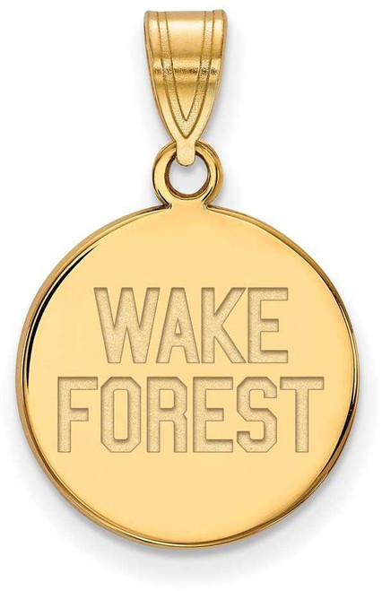 Image of Gold Plated 925 Silver Wake Forest University Med Disc LogoArt Pendant GP067WFU