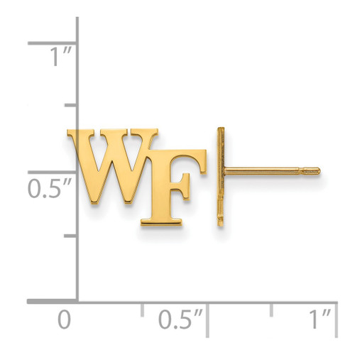Gold Plated 925 Silver Wake Forest University XSmall Earrings LogoArt GP061WFU