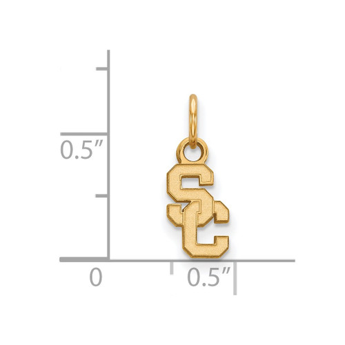 Gold Plated Silver University of Southern California XS Pendant LogoArt GP001USC