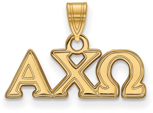 Gold Plated Sterling Silver Alpha Chi Omega Small Pendant by LogoArt (GP002ACO)
