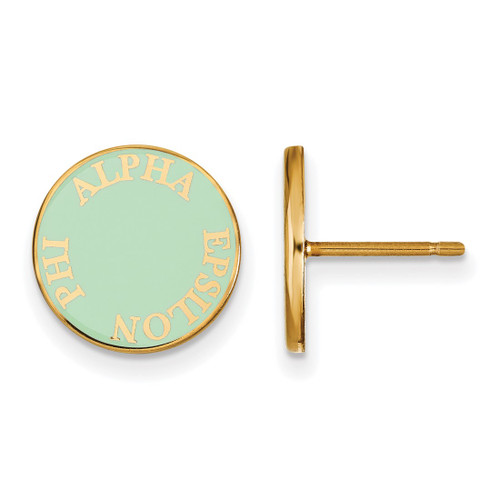 Gold Plated Sterling Silver Alpha Epsilon Phi Post Earrings by LogoArt GP019AEP