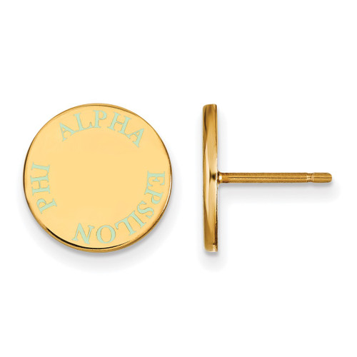 Gold Plated Sterling Silver Alpha Epsilon Phi Post Earrings by LogoArt GP020AEP