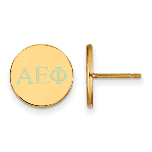 Gold Plated Sterling Silver Alpha Epsilon Phi Post Earrings by LogoArt GP032AEP