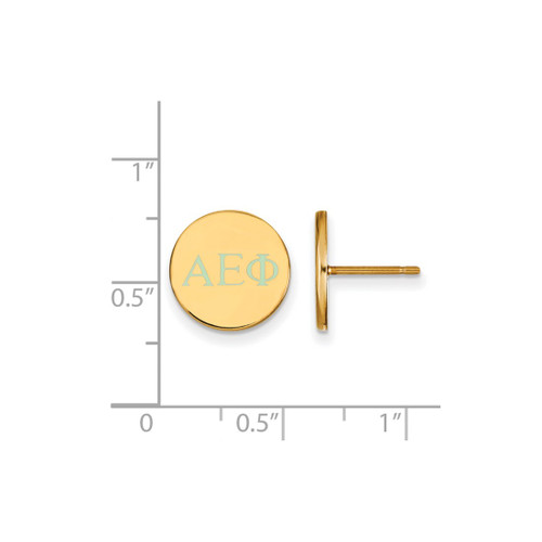 Gold Plated Sterling Silver Alpha Epsilon Phi Post Earrings by LogoArt GP032AEP