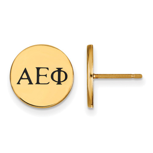 Gold Plated Sterling Silver Alpha Epsilon Phi Post Earrings by LogoArt GP033AEP