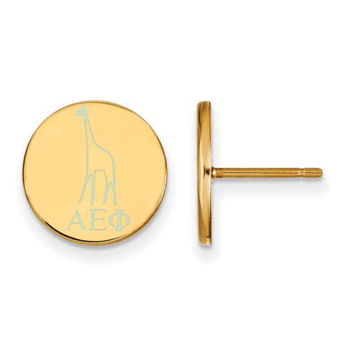 Gold Plated Sterling Silver Alpha Epsilon Phi Post Earrings by LogoArt GP047AEP