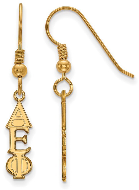 Gold Plated Sterling Silver Alpha Epsilon Phi Small Dangle Earrings by LogoArt