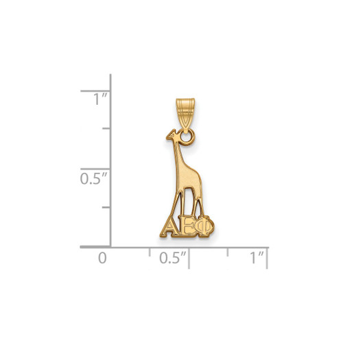 Gold Plated Sterling Silver Alpha Epsilon Phi Small Pendant by LogoArt GP035AEP