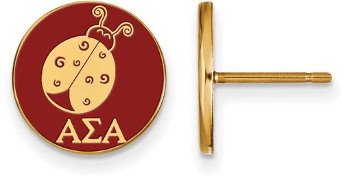 Image of Gold Plated Sterling Silver Alpha Sigma Alpha Post Earrings by LogoArt GP046ASI