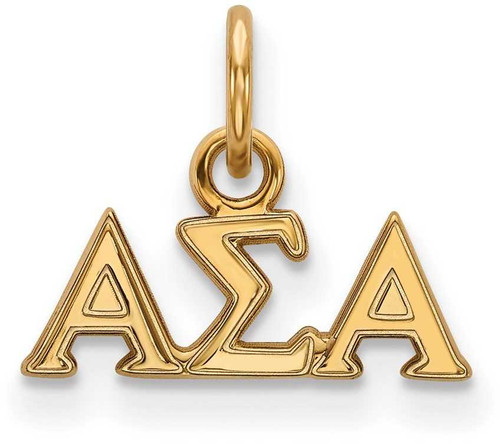 Image of Gold Plated Sterling Silver Alpha Sigma Alpha X-Small Pendant LogoArt (GP001ASI)
