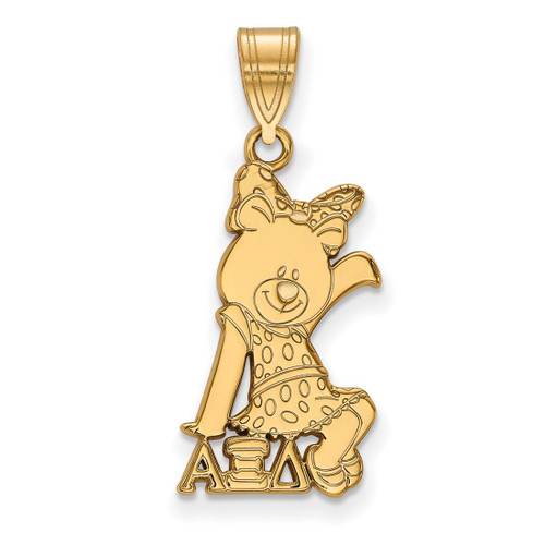 Gold Plated Sterling Silver Alpha Xi Delta Medium Pendant by LogoArt (GP036AXD)